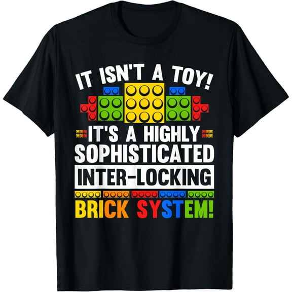 Master Builder Bricks Blocks Play Toys Men's T-Shirt