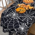 thumbnail image 1 of Halloween Tablecloth Spider Web Table Cloth for Oval Round Rectangle Table, Waterproof,Durable,Reusable Pumpkin Face Tablecloth for Halloween Party Decoration - 60x84 Inch, 1 of 5