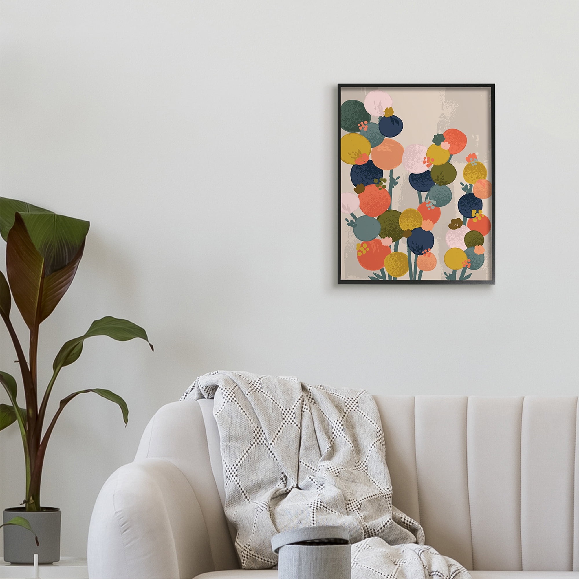 Stupell Industries Organic Shape Flowers Circular Distressed Pattern,16 x 20,Designed by Lisa Whitebutton