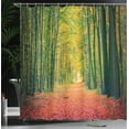 thumbnail image 4 of Ambesonne Fall Shower Curtain, Warm Autumn Dramatic Road, 69"Wx75"L, Green, 4 of 5