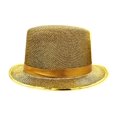 thumbnail image 2 of Nicky Bigs Novelties Adult Shiny Yellow Gold Glitter Mesh Top - Jazz Dance Hats Mardi Gras - Cosplay Halloween Party Costume Accessory, Yellow, One Size, 2 of 9