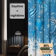 thumbnail image 3 of Blue Christmas Blackout Curtains for Bedroom/Living Room, Pinch Pleated Black Out Curtains, Snowman Xmas Tree Ball Gifts Winter Room Darkening Window Drapes with Hooks 2 Panels, 59"x70", 3 of 8