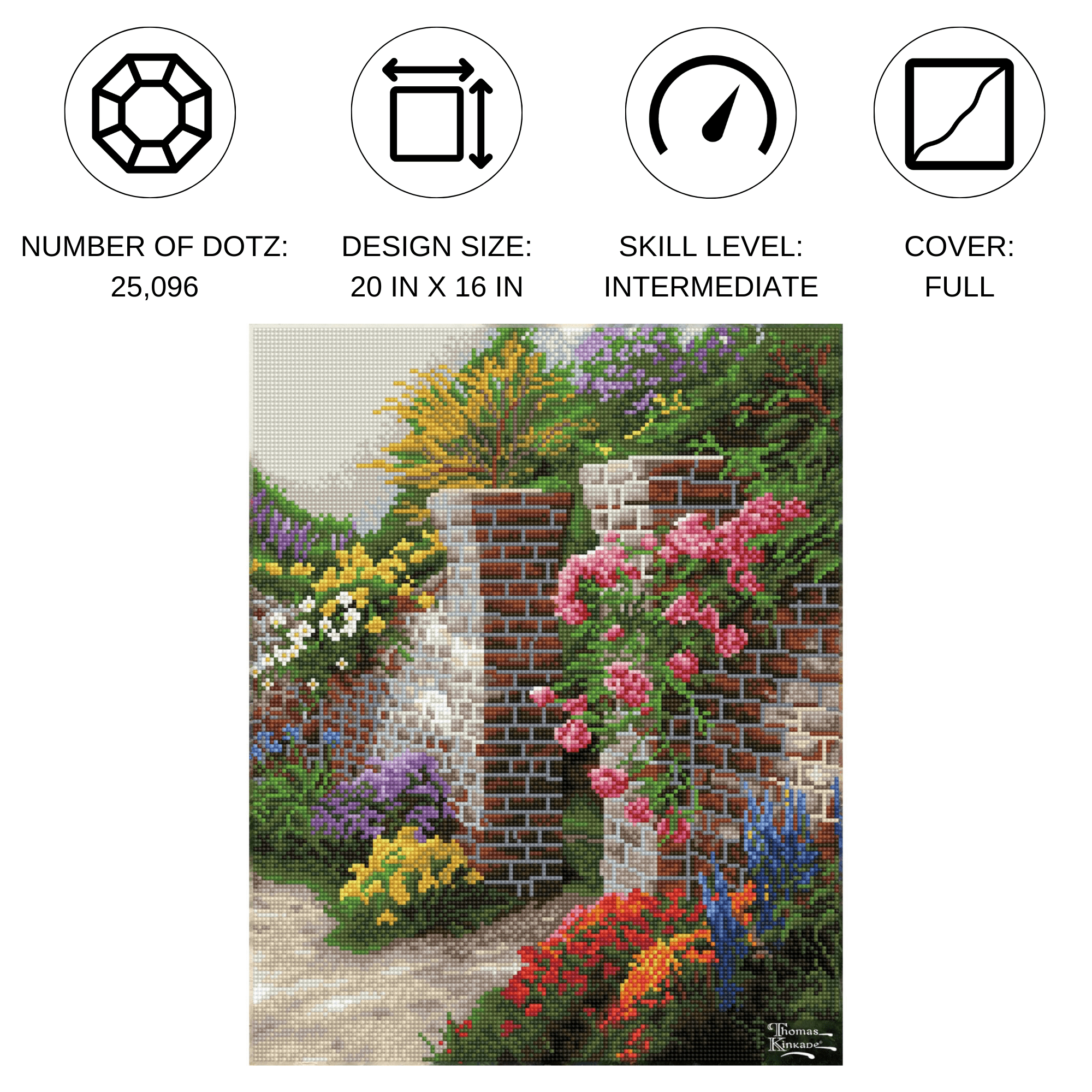 DIAMOND DOTZ, Diamond Art Kit, The Rose Garden, 20x16 - Walmart.com