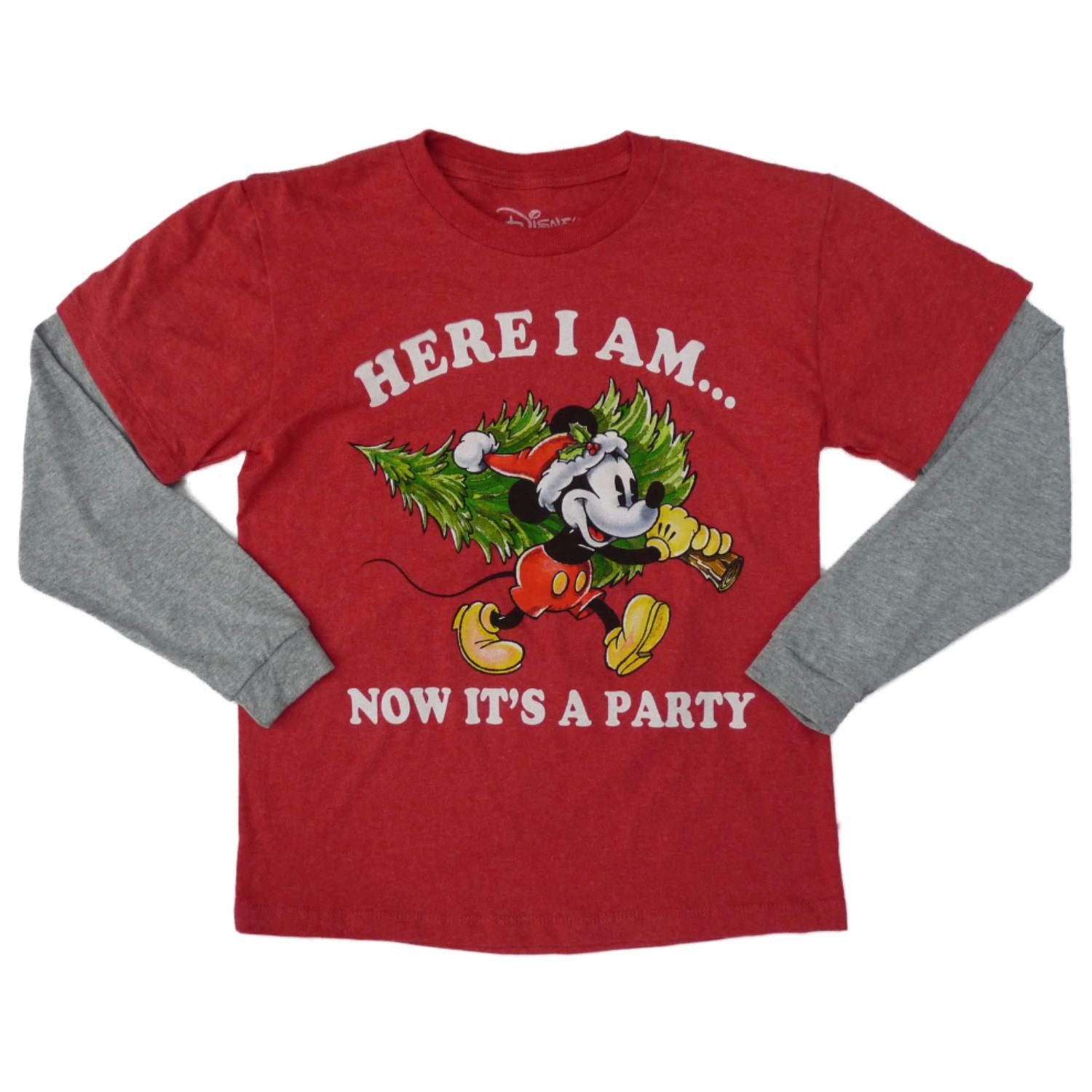 Disney Boys Red Christmas Party T-Shirt 