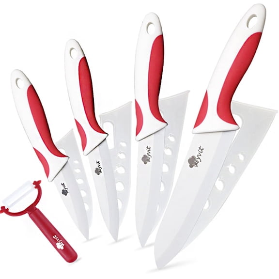 Ceramic Knives Set with Covers for Kitchen.6",5",4",3" in Paring Knife