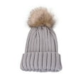 thumbnail image 2 of Christmas Clearance! AIEOTT Winter Hats for Kids Ages 2-4 Knit Warm Hats with Pom Poms Boys and Girls Fashion Solid Color Hats, 2 of 5