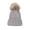 Gray, variant on Zwiiyzr Boys And Girls 2-6 Years Fashion Solid Color Cute Outdoor Warm Knit Pompom Hat Red
