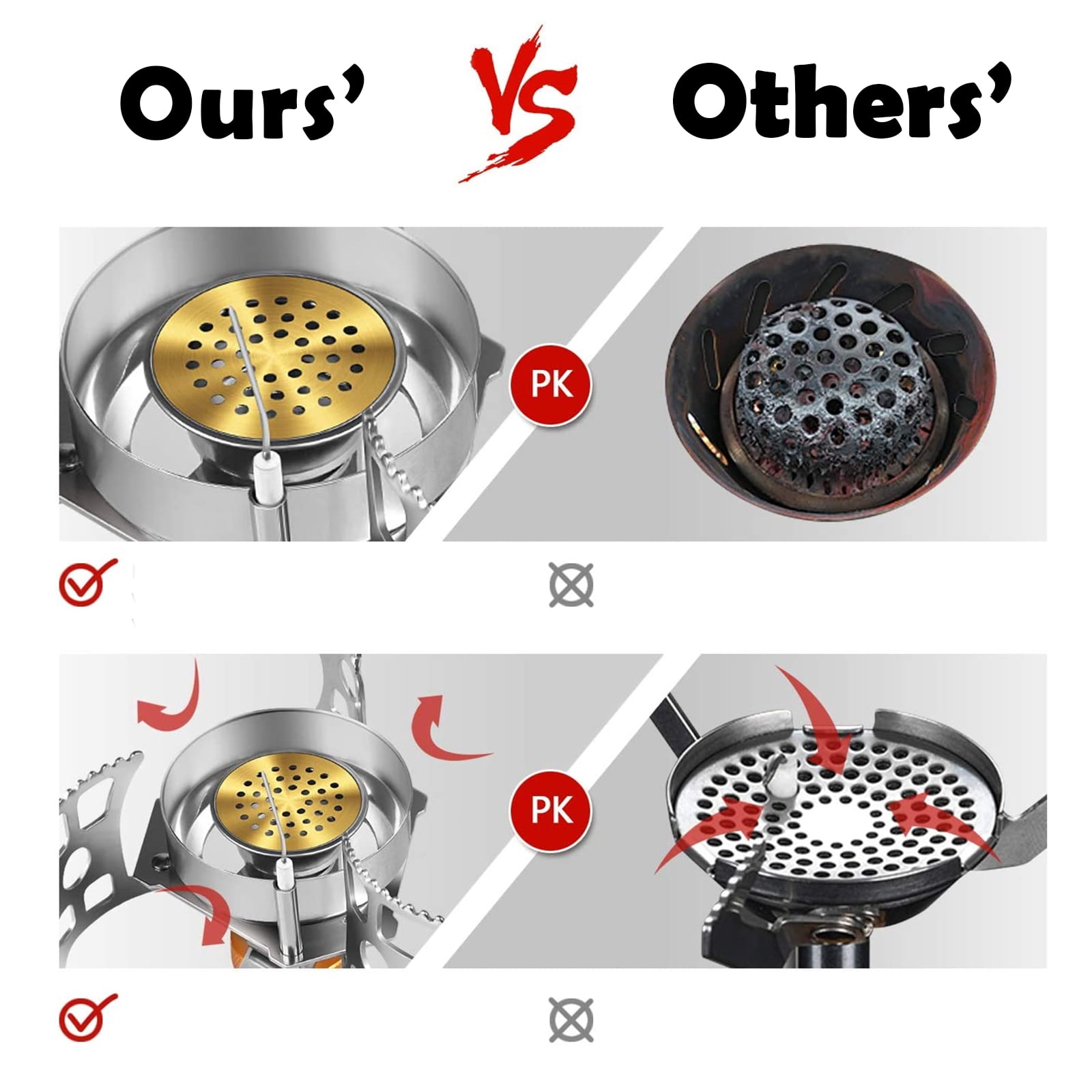 3900W Portable Gas Stove Split Gas Furnace Outdoor Camping Stove Piezo Ignition Stove/Manual Ignition Stove