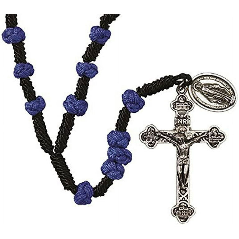 Mary Untier of Knots Rope Cord Knotted Rosary, 21 Inch