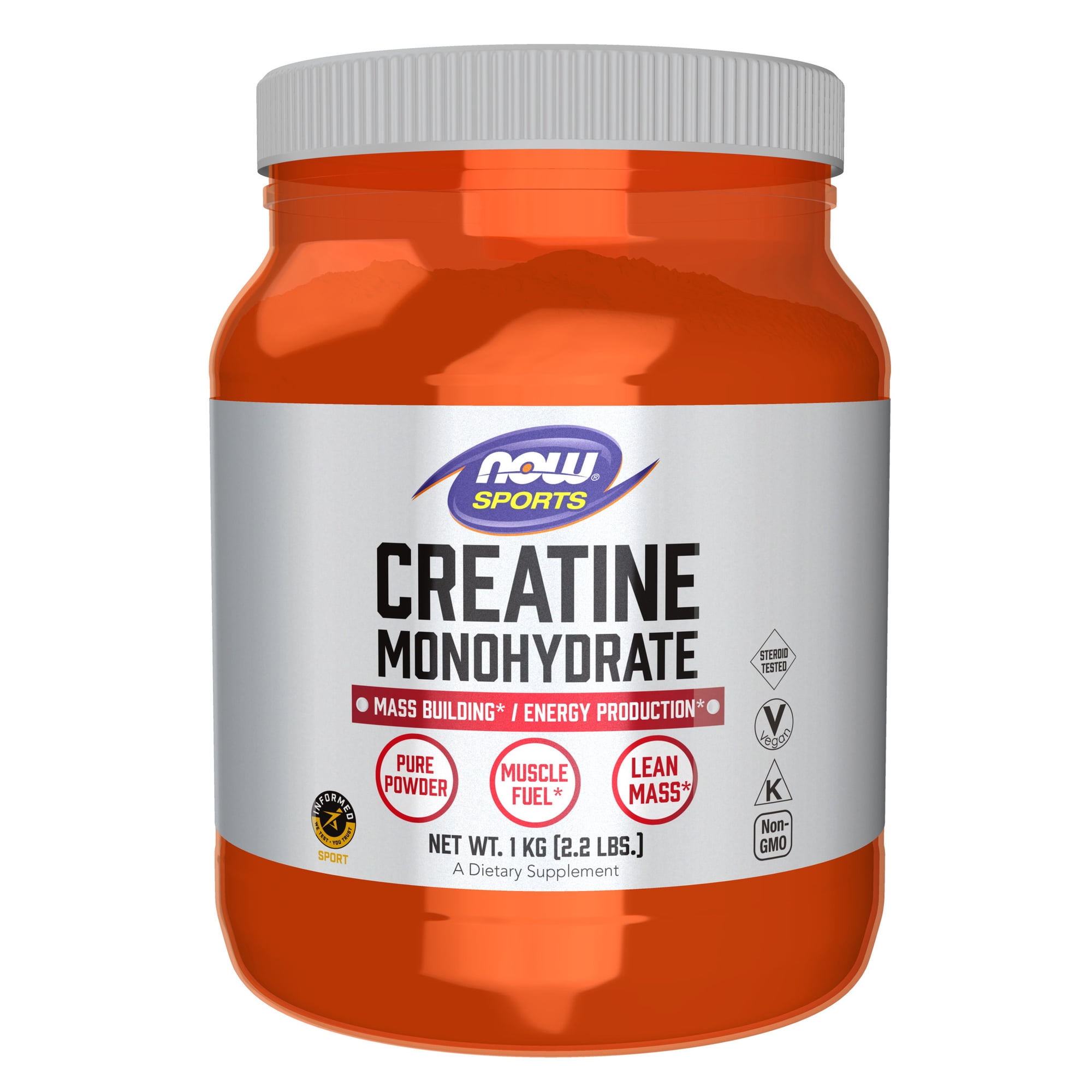 NOW Sports Nutrition, Creatine Monohydrate Powder, Mass Building*/Energy Production*, 2.2-Pound