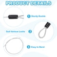 thumbnail image 3 of Uxcell Vinyl Coated Stainless Steel Cable with Loops, Flexible Wire Rope Security Chain Lanyard Lock for Outdoor Lighting Transparent 1/8" 1.6ft, 3 of 7