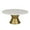 White Solid Round 14" x 14" x 7", variant on CosmoLiving by Cosmopolitan 14" x 7" Gray Ceramic Cake Stand with Gold Base, 1-Piece