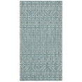 thumbnail image 2 of SAFAVIEH Courtyard Evander Geometric Indoor/Outdoor Area Rug, Gray/Aqua, 2' x 3'7", 2 of 15