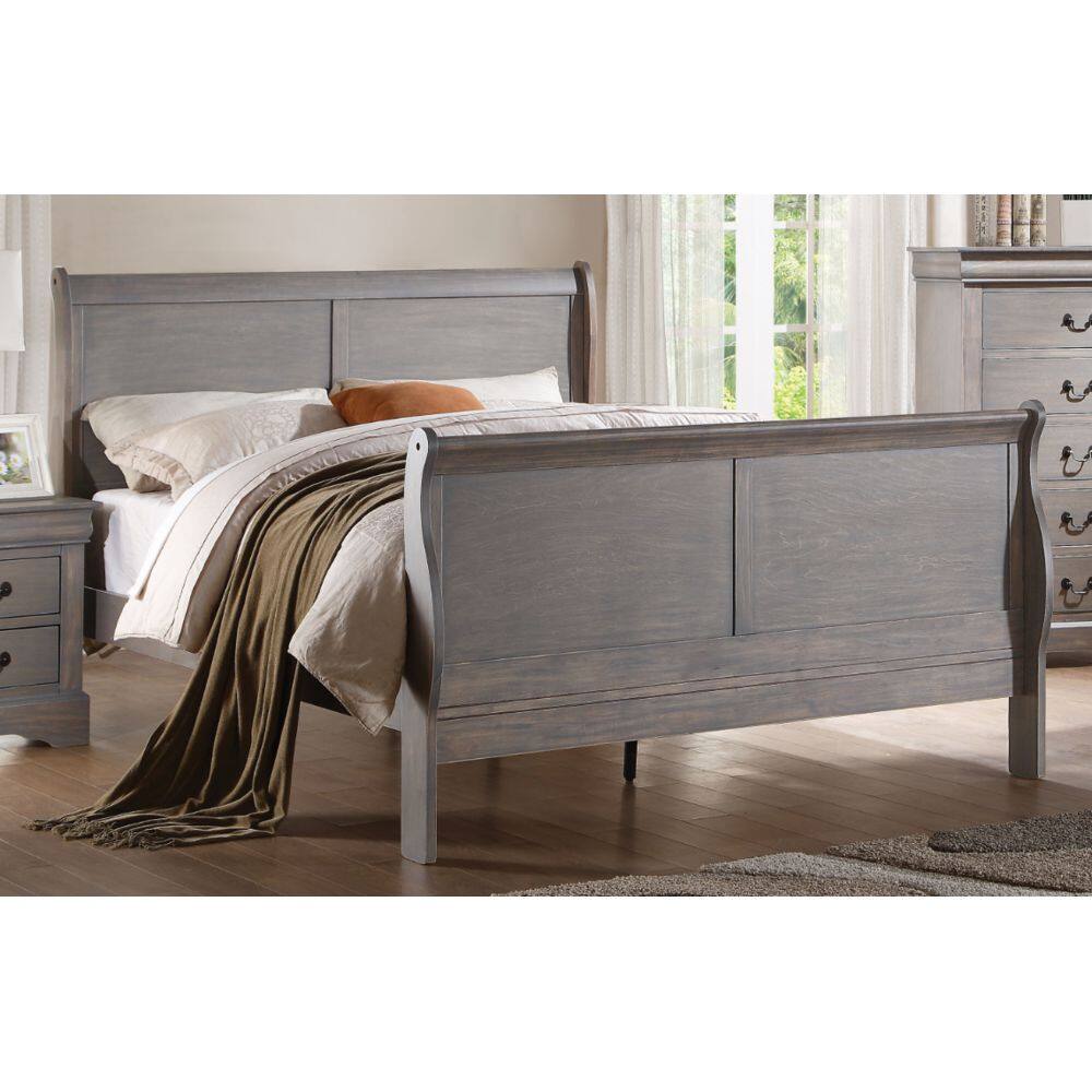 ACME Louis Philippe III Queen Bed in Antique Gray 25500Q - image 1 of 5