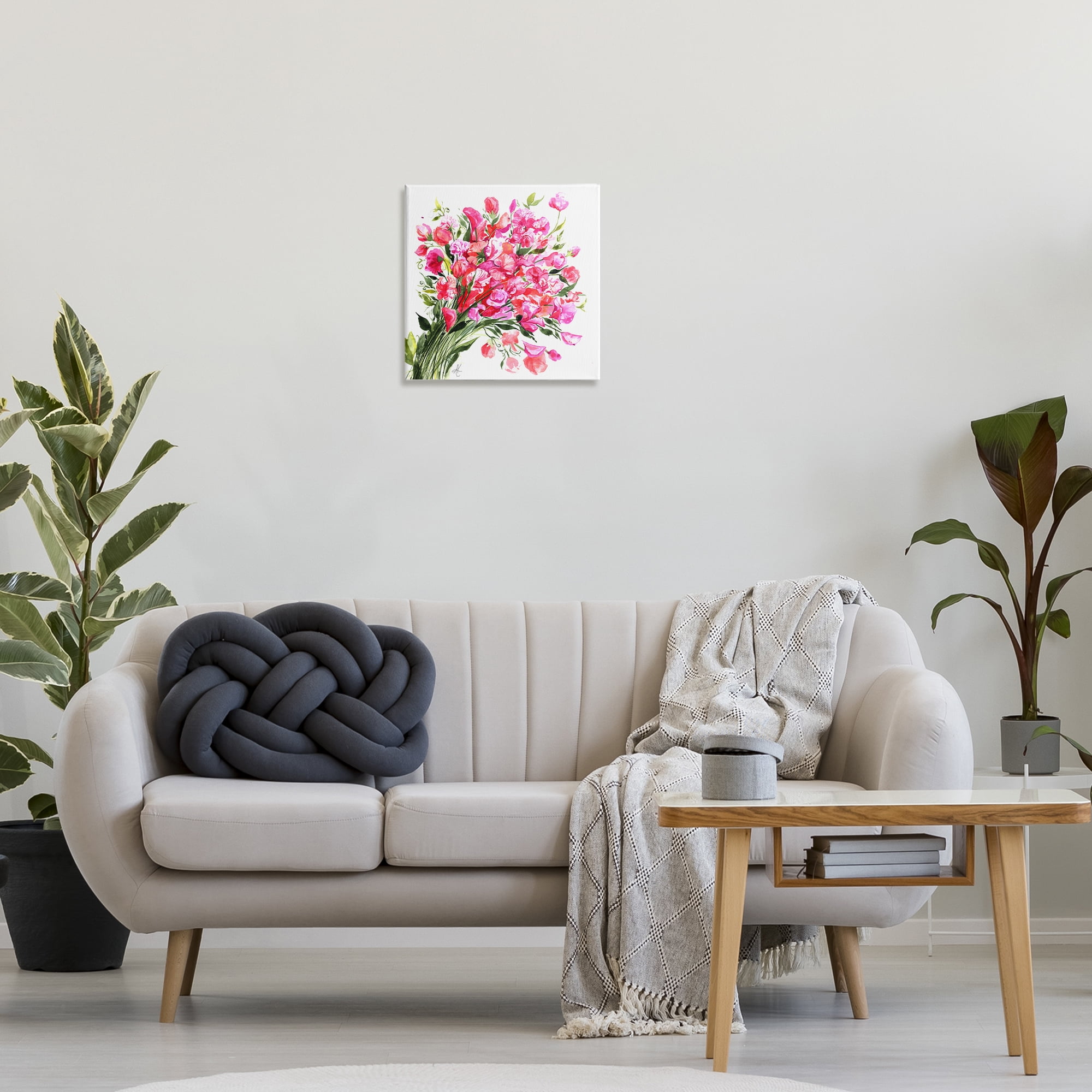 Stupell Industries Sweet Pea Bouquet Botanical & Floral Painting Gallery Wrapped Canvas Art Print Wall Art, 17 x 17