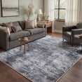 thumbnail image 4 of DEORAB 2x3 Area Rug Low Pile Machine Washable Non Slip Backing for Entryway, Front Door, Bathroom, Distressed Texture Black, 4 of 6