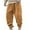 Yellow, variant on Diufon Men's Casual Corduroy Pants Drawstring Waist Wide Leg Cropped Pant Fall Winter Warm Trousers with Pockets