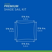 Coolaroo Premium 17' 9 x 17' 9 Gray Square Shade Sail