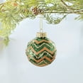 thumbnail image 1 of xihome Adorno navideño de bola verde brillante de 3,14 pulgadas con acabado perlado y baño de polvo dorado, pintado a mano. Decoracin para rbol., 1 of 6