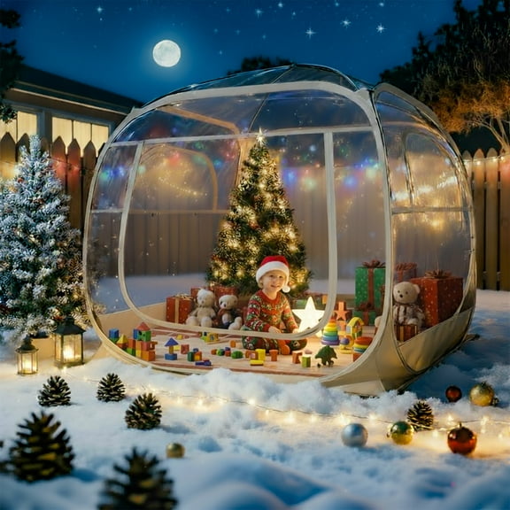 TABU Pop Up Bubble Tent, Sports Tent for 4-5 People, Portable Weatherproof Clear Tent, 6 x 6 ft