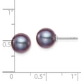 thumbnail image 3 of Sterling Silver 8-9mm Black Freshwater Cultured Round Pearl Stud Earrings, 3 of 3