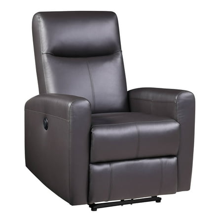 Newboti Furniture Brown Power Recliner with Square Armrest 23351