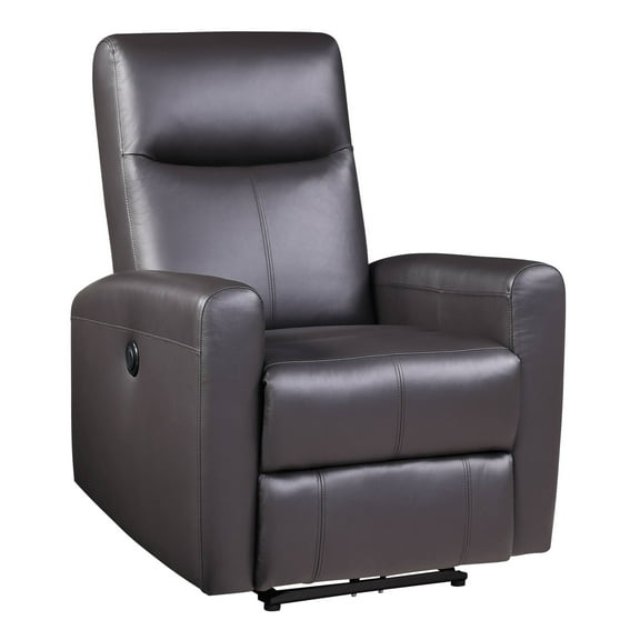 Newboti Furniture Brown Power Recliner with Square Armrest 23351