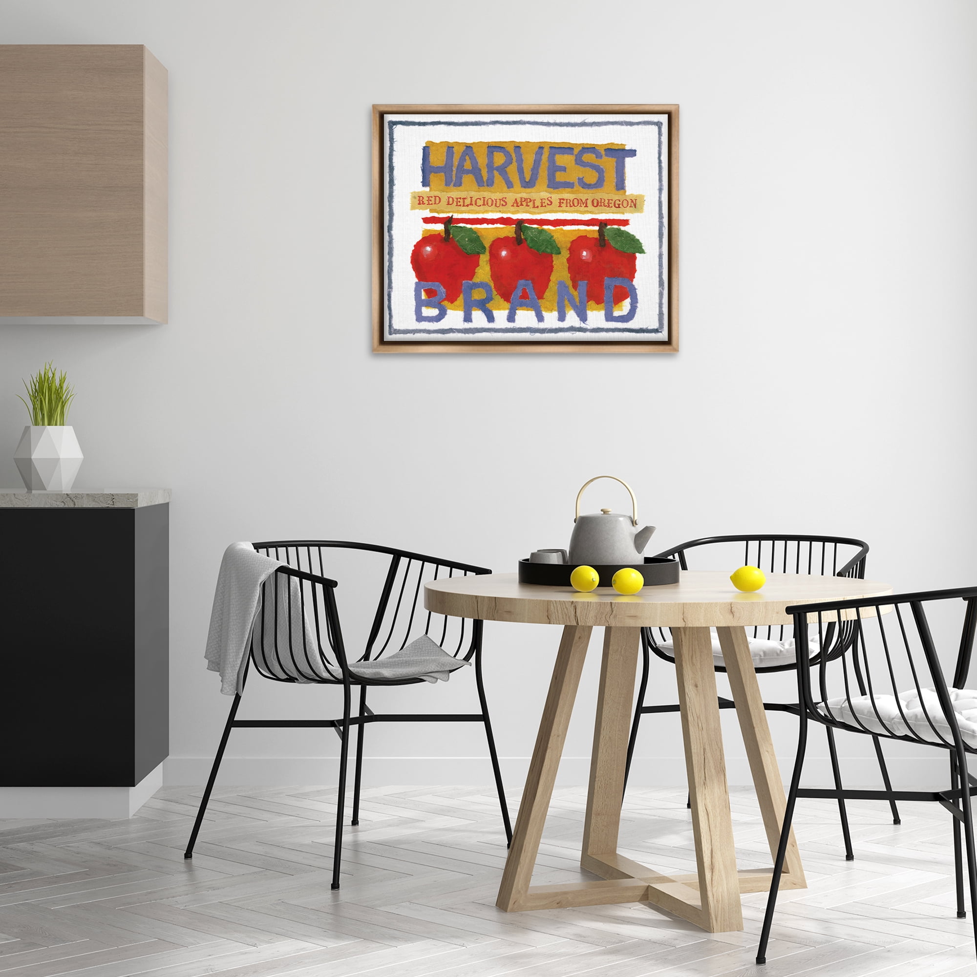 Stupell Industries Oregon Harvest Apples Food & Beverage Painting Brown Floater Framed Art Print Wall Art, 31 x 25