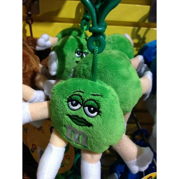 M&M's World Green Character Keychain Plush New with Tags