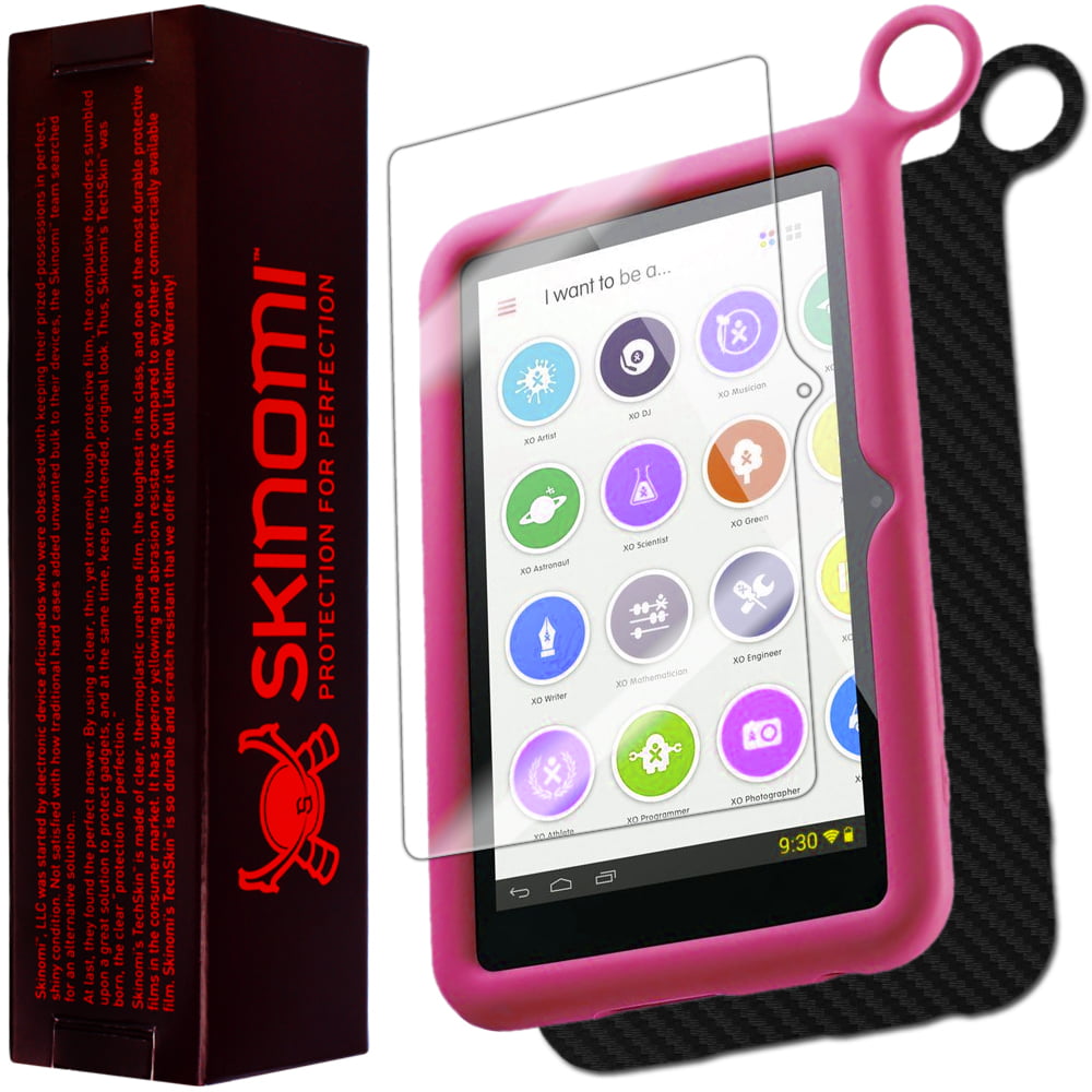 Skinomi Carbon Fiber Black Skin+Screen Protector Cover for OLPC XO Kid's Tablet