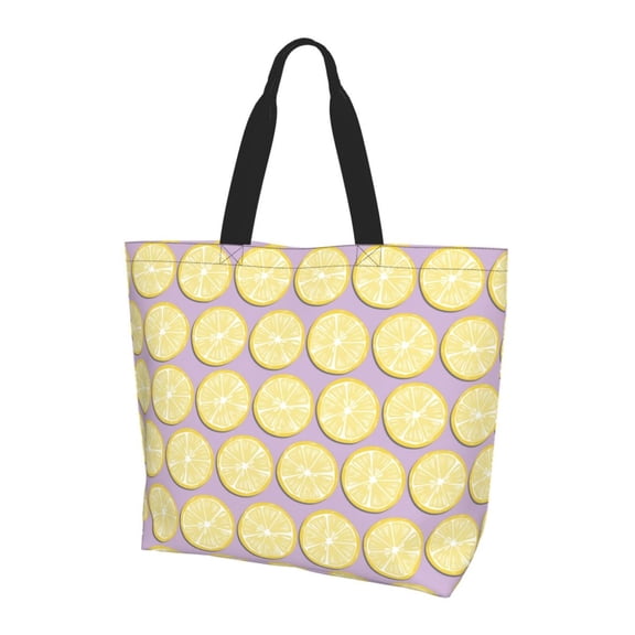 Yiaed Yellow Lemon Slices Print Handbag for Women Tote Purse Shoulder Bag Large Fashion Hobo Purse Handbag Shopping Tote