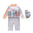 thumbnail image 2 of ATOGUTA Boys Floatation Swimsuit For Kids with Adjustable Buoyancy Kids Float Suit Floating Swimwear Bathing Suit with Cap Size 6M-4T, Multicolor, 2 of 5