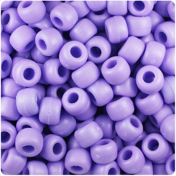 BeadTin Lilac Matte 9mm Barrel Pony Beads (500pc)