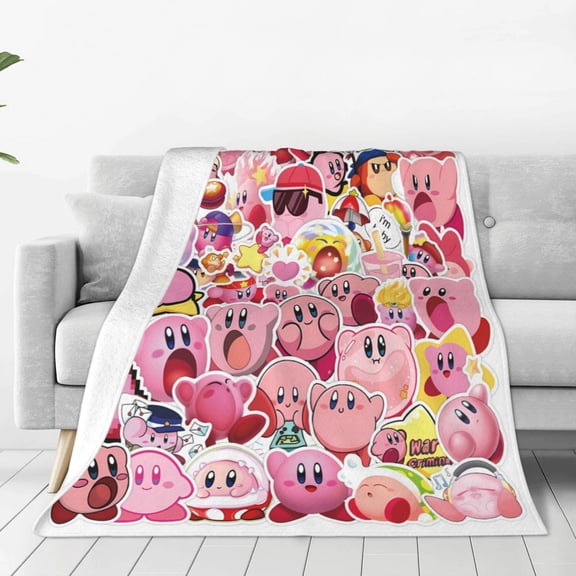 Kirby-(1) Soft and Comfortable Warm Fleece Throw Blanket Yoga Blankets Decoration Gift for Decorate Room Dormitory Sofa Bed Camping Travel All Season