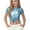 Sky Blue, variant on Girls Shiny Top, Metallic Sequined Round Neck Short Sleeve Crop Shirt for Party, Festival, and Performance Wear