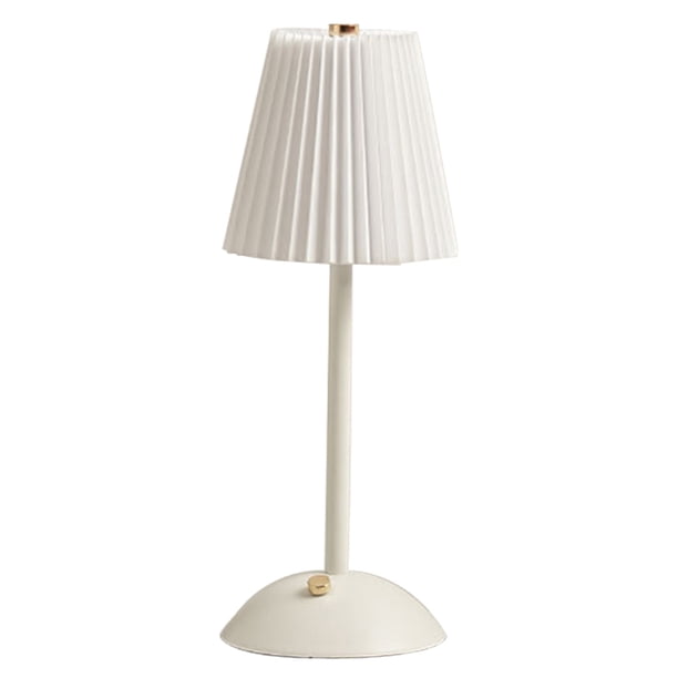 Lámpara Mesa Plisada Nórdica Nocturna Lectura Escritorio para Del (blanco)