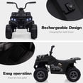 thumbnail image 5 of Luku 12V 4.5AH Kids ATV Ride On Car, 4-Wheeler Electric Motorcycle for Toddlers, Shock Absorber, Music Player, USB, Forward & Reverse, LED Headlights, Treaded Tires, 66 lbs Max, 5 of 7