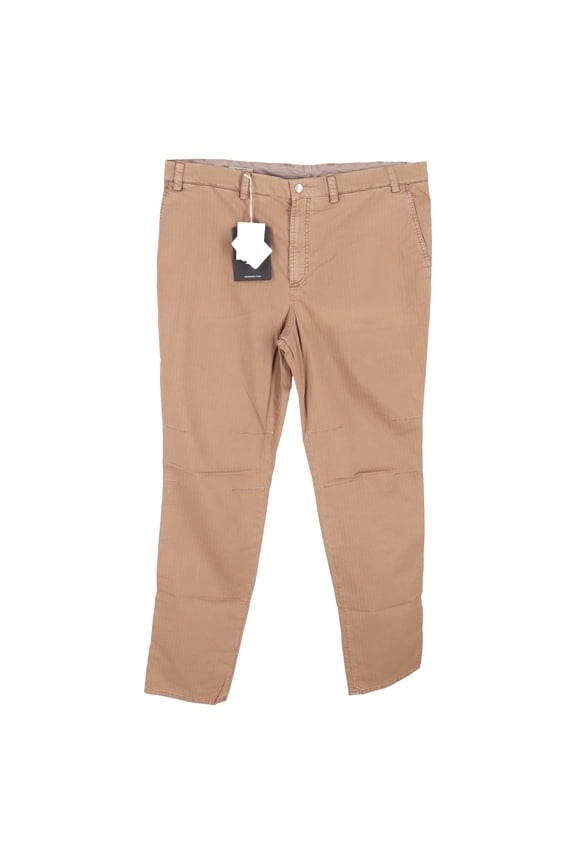 Pre-Owned Brunello Cucinelli Slim Fit Jeans in Brown Cotton