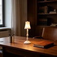 thumbnail image 4 of Linnome Vintage Pleated Night Light Bedside Table Lamp Rechargeable Compact for Bedroom Reading 7.28 Inch, 4 of 6