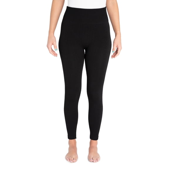 MUK LUKS Women's 4" High Waisted Fleece Lined Leggings