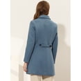 thumbnail image 4 of Abrigo de invierno para mujer Cuello de piel sintética Abrigo largo cálido gris azul S, 4 of 6