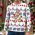 thumbnail image 2 of Chandail à Capuche Sans Capuche pour Hommes Hiver Chaud Col Rond Chandail Imprimé Flocon de Neige Père Noël Décontracté Confortable Doux, 2 of 4
