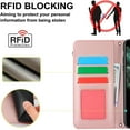 thumbnail image 4 of Allytechgroup Wallet Case for Apple iPhone 11 Pro,  Retro [1 Zipper Pocket + 6 Cards Slots] Hand Wrist Shoulder Strap Stand Shockproof iPhone 11 Pro Cover Case for Girls Women, Rosegold, 4 of 9