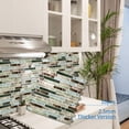 thumbnail image 5 of DEWOO Thick Kitchen Peel and Stick Tile Backsplash, Stick on Wall Tiles, 12"x12" Self Adhesive Sticky 3D Wall Marble Tiles Bathroom (10-Sheet，Green Brown), 5 of 12
