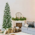 thumbnail image 4 of Costway 7.5 FT Flocked Christmas Tree with 913 PE PVC Branch Tips 350 Warm White LED Lights, 4 of 10
