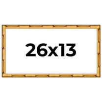26x13 Frame Gold Bamboo Solid Wood Picture Frame | 1 Inch Moulding Width | Interior Frame Depth