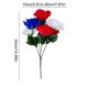 thumbnail image 3 of Ramo de rosas artificiales de 4 cabezas, rojo, blanco y azul, flores de seda, decoración patriótica para el Día de la Independencia, rosas artificiales para bodas, fiestas, guarderías, decoración del, 3 of 7