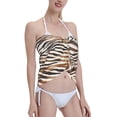 thumbnail image 4 of KLL Watercolor Zebra Print Women's Sarong Coverups Short Bathing Suit Wrap Skirt Beach Wrap Swimsuit Cover Ups, 4 of 6