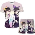 thumbnail image 2 of Conjuntos de Demon Slayer para bebés, niños y niñas, verano, ocio, 2 piezas, trajes, camisetas + Pantalones cortos, ropa estampada, Outfits11T Gao Jinjia LED, 2 of 2