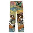 thumbnail image 4 of Two Tigers Tranquil Serene Scene Winter Female Pants Flannel High Waist Women Pants Lady Warm Straight Leg Plush Trousers, 4 of 7